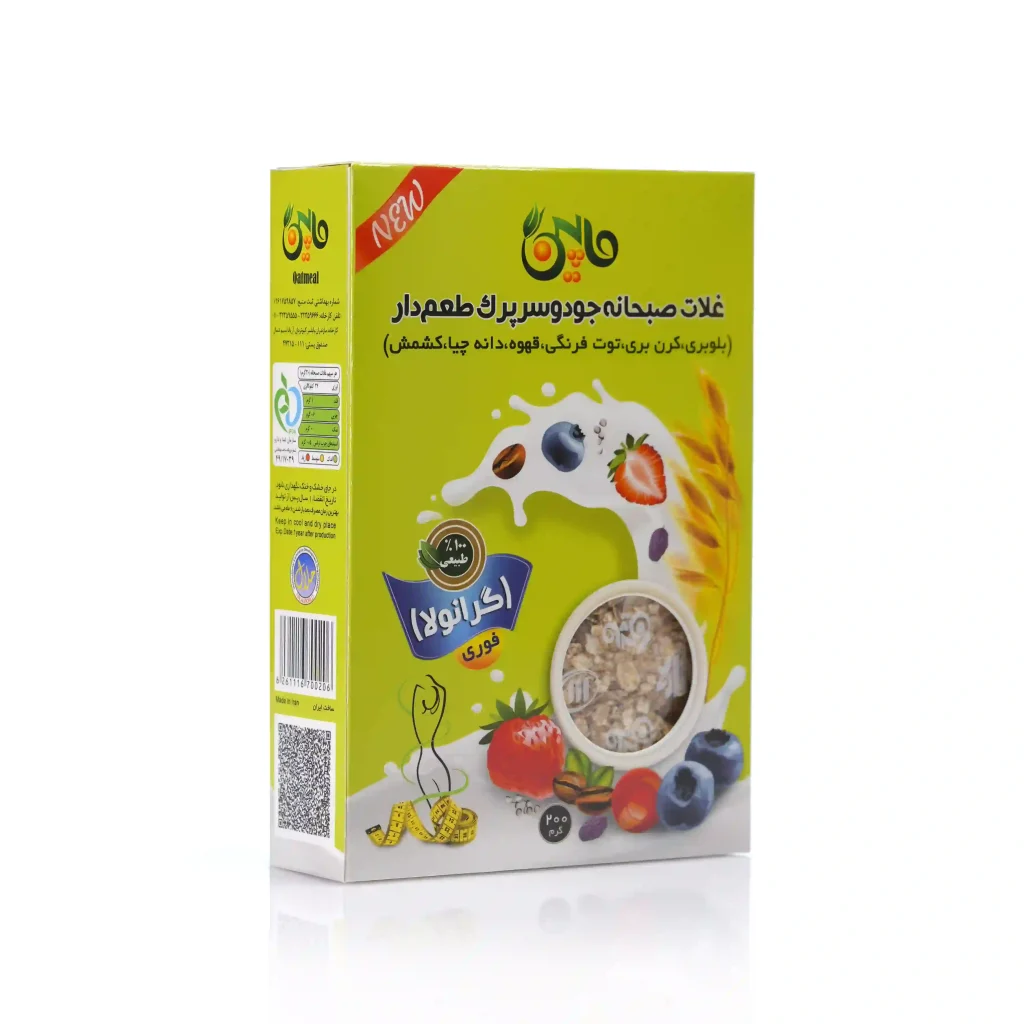 غلات صبحانه طعم دار جو دو سر پرک لاغری
